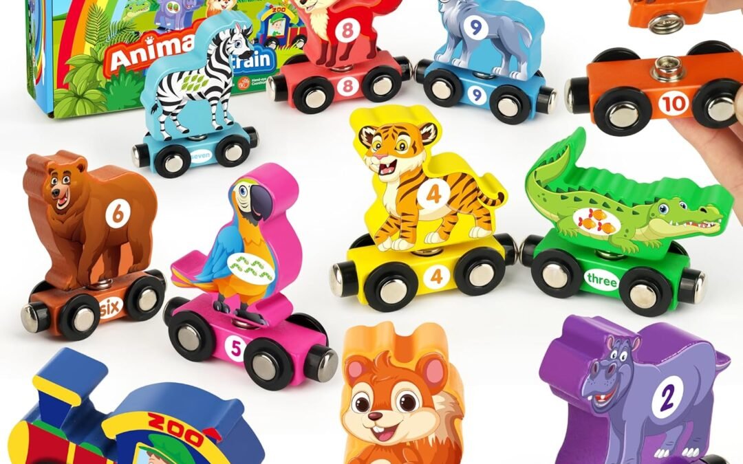 Wholesale Vanmor Wooden Train Set for Toddlers, Magnetic Animal Number Train Toys for Ages3-5, Toddler Learning Toys, Fine Motor Skills Educational Toys, Preschool Activities, Toddler Boy Girl Gifts Factory & Supplier OEM