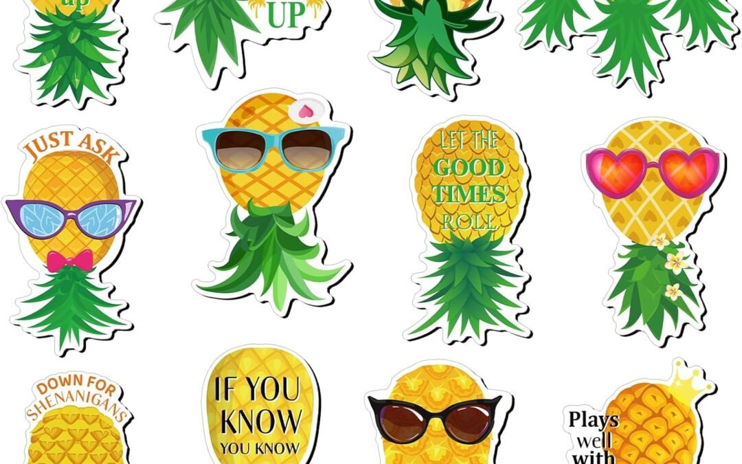 Wholesale Xuhal 12 Pcs Pineapple Magnets Cruise Door Decorations Magnetic Tropical Pineapple Decals Decor Cruise Door Refrigerator Car Magnets Stickers for Cabin Summer Party Car Accessories Factory & Supplier OEM