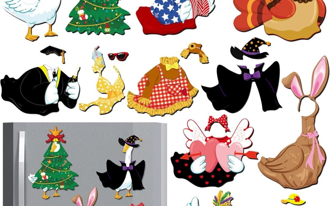 Wholesale Xuhal 15 Sets Goose Dress up Magnet Funny Festival Goose Fridge Magnets for Refrigerators Toolboxes Lockers Home Decoration Factory & Supplier OEM