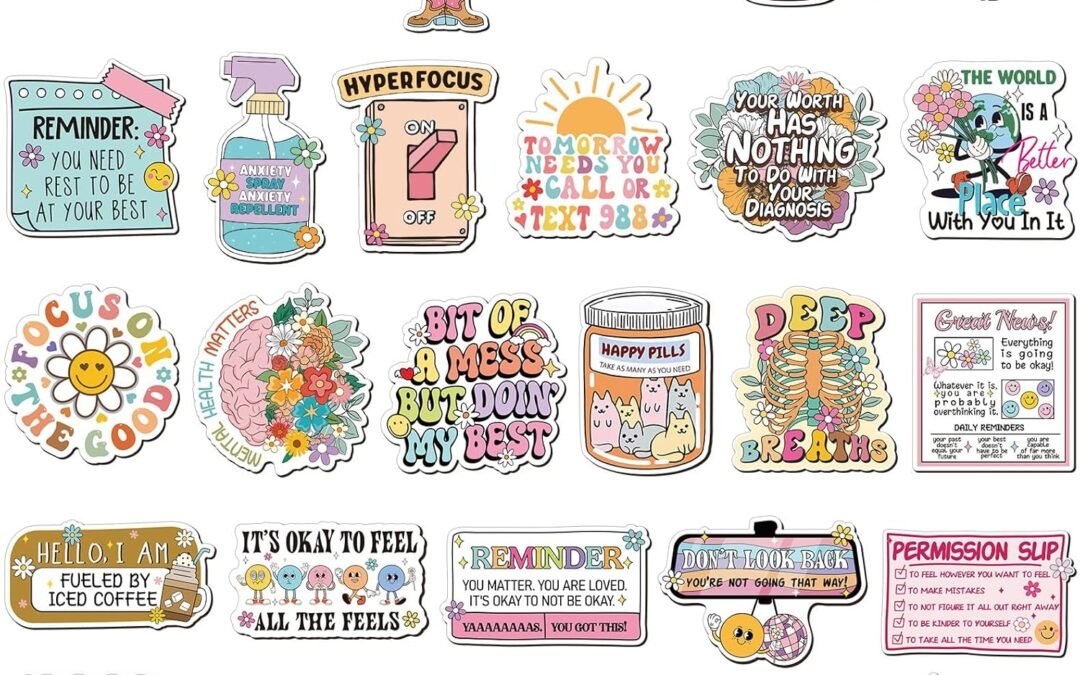 Xuhal 28 Pcs Inspirational Magnets Mental Health Fridge Magnets Motivational Funny Fridge Locker Magnetic Decal Smile Self Reminder Positive Affirmation Gift Therapy Office Home Magnetic Sticker