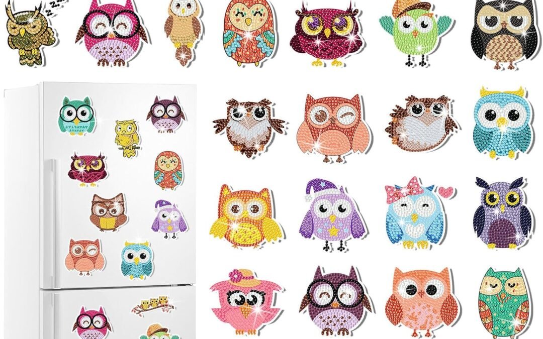Wholesale Xuhal 30 Pcs Owl Diamond Painting Magnets Owl Diamond Art Magnet Kits for Adults Colorful Cute Animals Refrigerator Magnetic Sticker 5D Rhinestone Fridge Stickers for Beginner DIY Crafts Gifts Factory & Supplier OEM