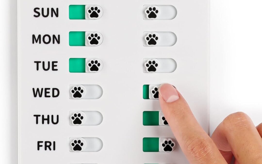 Wholesale YAUYIK Dog Feeding Reminder, Magnetic Reminder Sticker, AM/PM Daily Indication Chart Feed Your Pets, Fridge Magnets and Double Sided Tape, Helps You to Track Pet Feeding & Medication (White) Factory & Supplier OEM