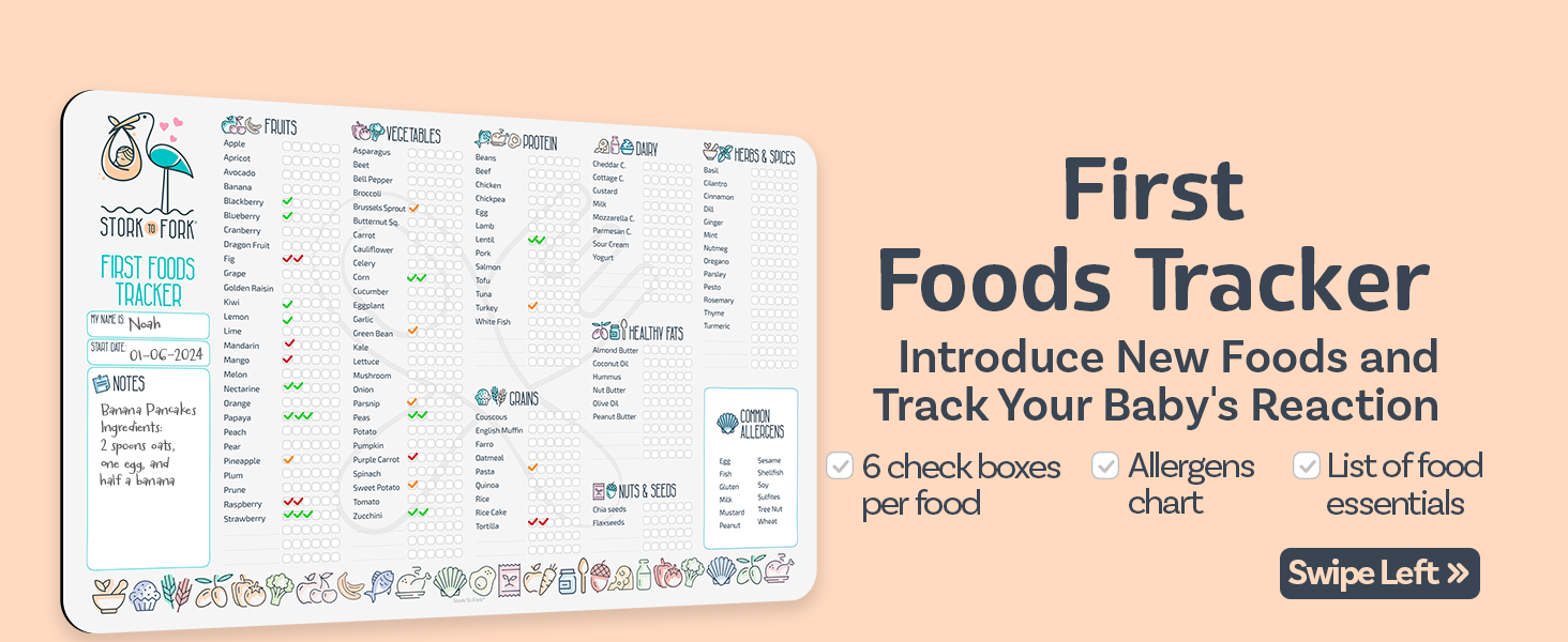 wholesale baby first food tracker, magnetic meal planner, fridge grocery shopping list chart (3 in 1) - dry, erase menu planners, strong stickiness on refrigerator - 11.8