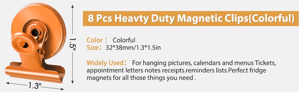 wholesale 8pack refrigerator magnets magnetic clips fridge magnets-scratch free heavy duty magnetic clips perfect for note list photo displays home school office use(colorful) factory & supplier oem