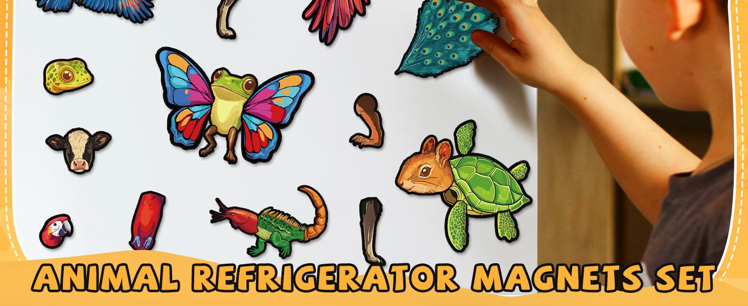 wholesale 134pcs cryptid construction kit funny animals fridge magnets for kid creature creation magnetic toys for toddlers educational monster refrigerator magnets for whiteboard baby children gift learning factory & supplier oem