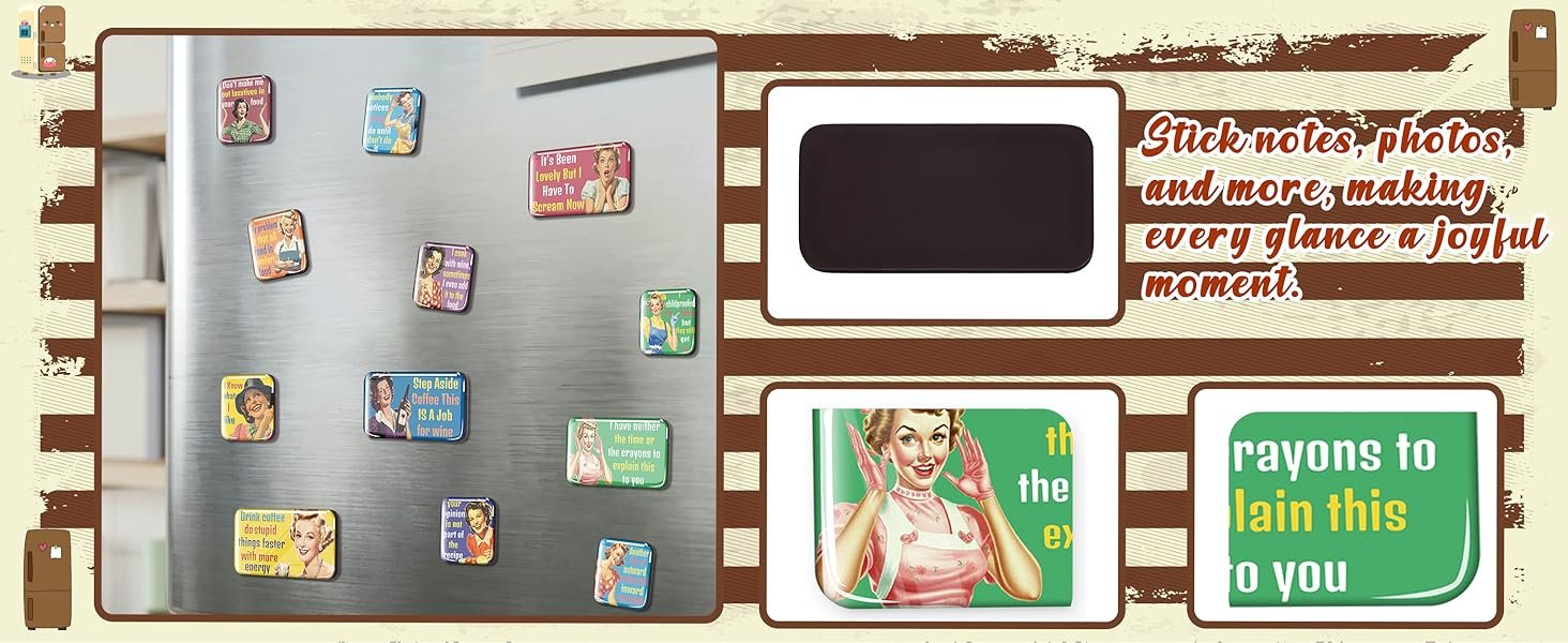 wholesale 36pcs funny refrigerator magnets for women - retro magnetic decorative magnet decorations, office fridge decor gifts factory & supplier oem