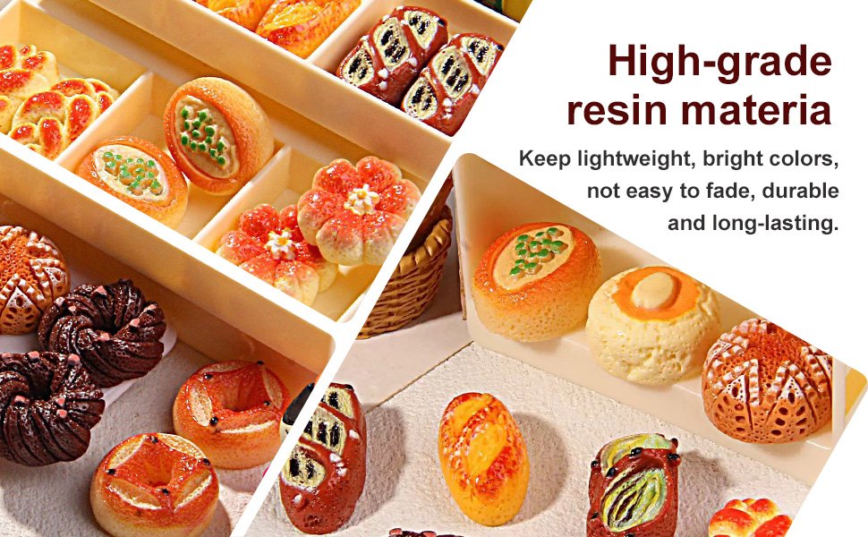 wholesale 24pcs mini bread fridge magnets, fun 3d resin decorative refrigerator magnets, funny small food magnets for fridge, cute colorful decoration, for whiteboard fridge lockers kitchen office home factory & supplier oem