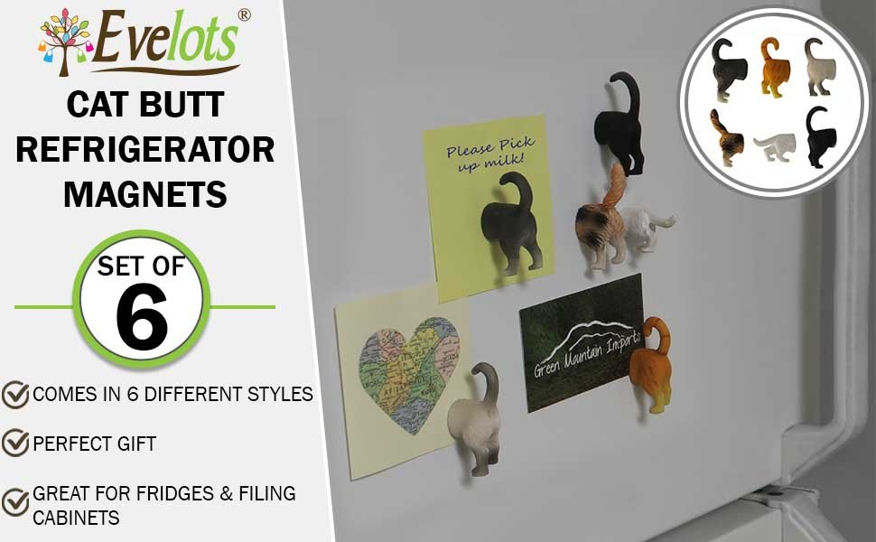 wholesale evelots cat butt magnets for refrigerator -6 pack- funny novelty magnet for hanging notes, photo, key in kitchen, office, locker factory & supplier oem