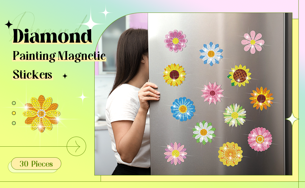 wholesale 30 pcs refrigerator diamond art magnets easy diamond art kits fridge stickers for adults kids diy home decors(food) factory & supplier oem
