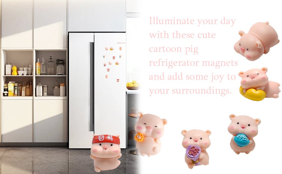 wholesale animal magnets refrigerator, glrovazas 12pcs locker, funny magnets, resin pig decorative magnets for classroom kitchen office factory & supplier oem