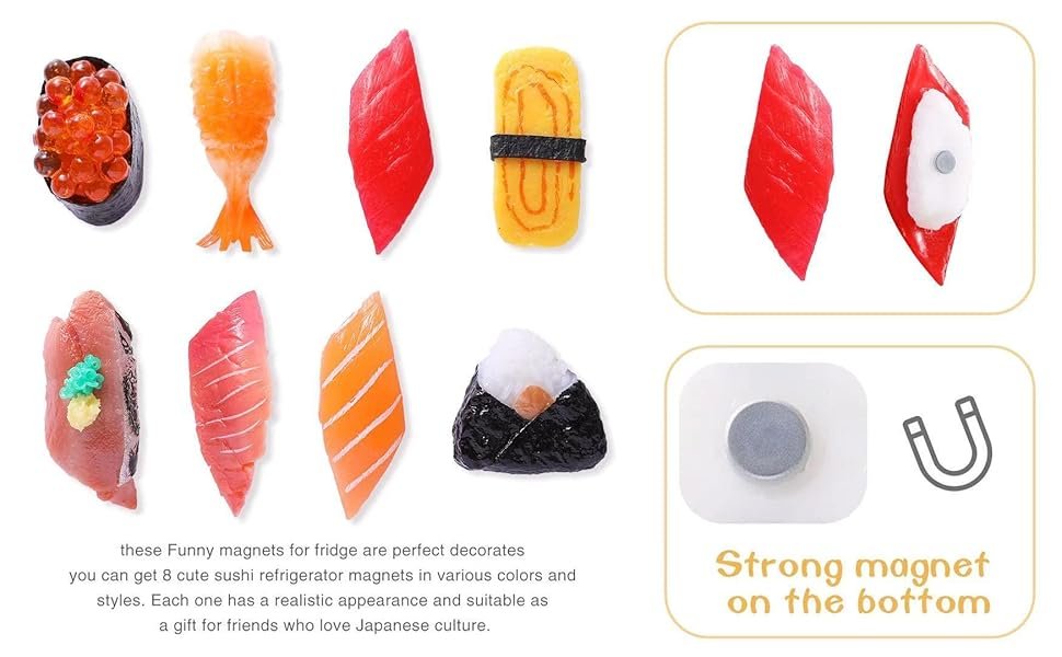 wholesale cute sushi fridge magnet japanese food fun magnets for refrigerator whiteboard, fake sushi food play toys for dollhouse cake kitchen decoration gifts(sushi 1) factory & supplier oem