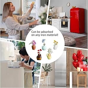 wholesale cute mini vase magnets for fridge - funny small plant magnets, tiny 3d ceramic vase fridge kitchen, office & refrigerator decor factory & supplier oem