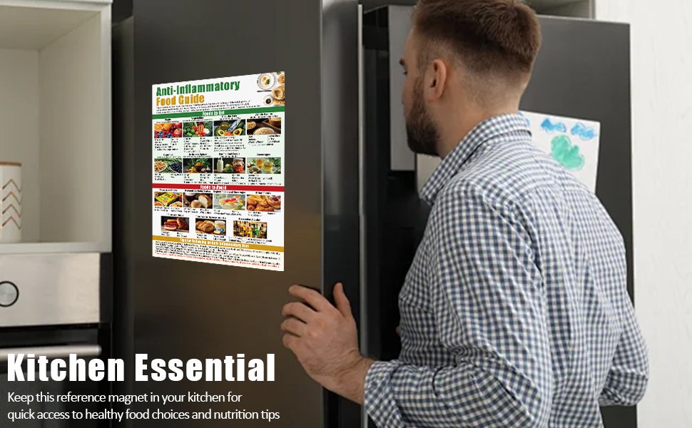 wholesale magnetic anti-inflammatory diet food guide, anti inflammatory foods list chart fridge magnet,nutritional food list poster board for beginners-12x16in factory & supplier oem
