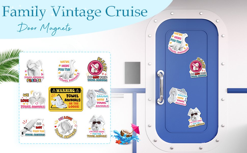 wholesale 9 pcs towel animals magnetic - cruise ship cabin door magnets, funny sea ocean decorations for refrigerator, cruise door & carnival party, cute elephant, turtle & dog factory & supplier oem