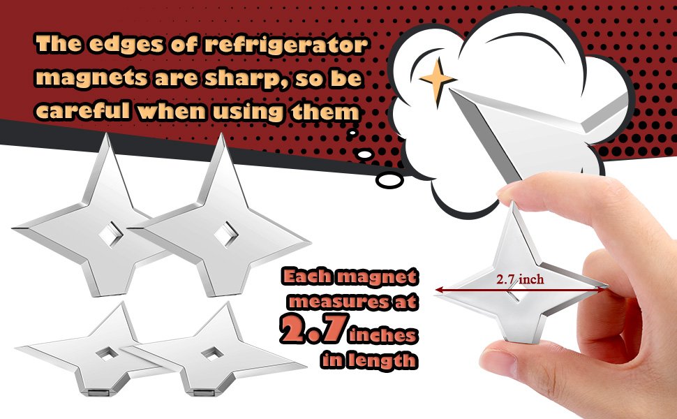 wholesale weewooday 10 pieces cool ninja fridge magnet funny decorative throwing star cool anime refrigerator magnets office whiteboard magnets for home office (black) factory & supplier oem