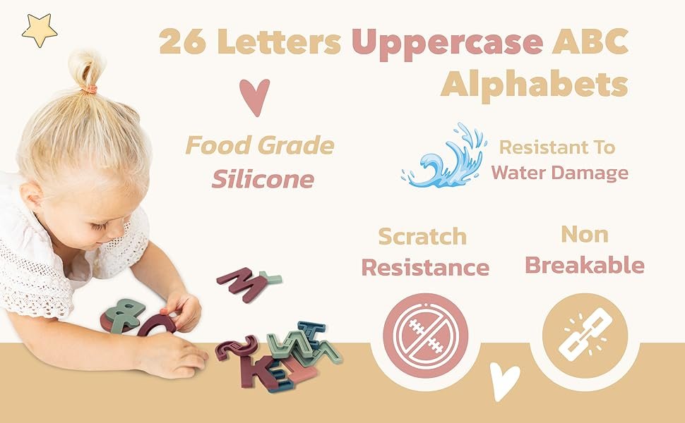 wholesale food-grade silicone uppercase abc magnetic alphabet letters - 26 pcs educational multicolor alphabet fridge magnets for toddlers 1-3 - magnetic letters for classroom learning factory & supplier oem