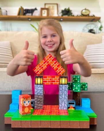 wholesale 100pcs magnetic blocks - build mine magnet world forest fox adventure set, magnetic toys kids games for boys & girls age 3-5 5-7 8-12, sensory construction outdoor toys for toddlers birthday gifts factory & supplier oem