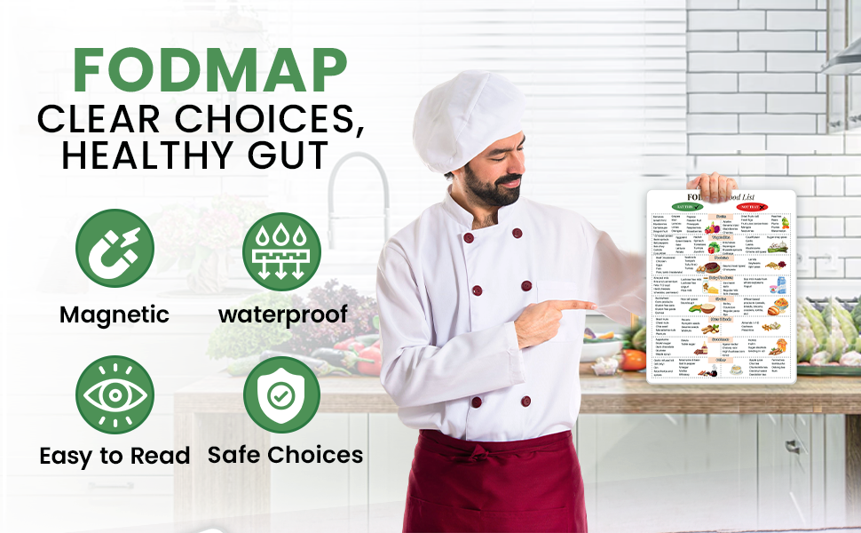wholesale low fodmap fridge magnet fodmap food cheat sheet, fodmap chart & diet book for beginners - essential guide to managing ibs & digestive health with step-by-step plans & easy recipes factory & supplier oem