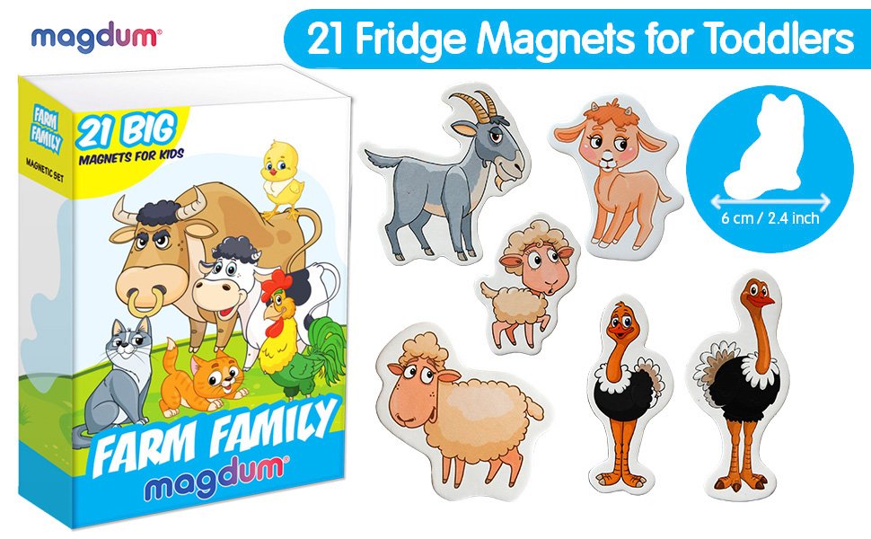 wholesale 21 fridge magnets for toddlers - farm family kids magnets for fridge - toddler magnets for refrigerator - magnetic animals - fridge magnets for kids - animal magnets - toddler fridge magnets factory & supplier oem