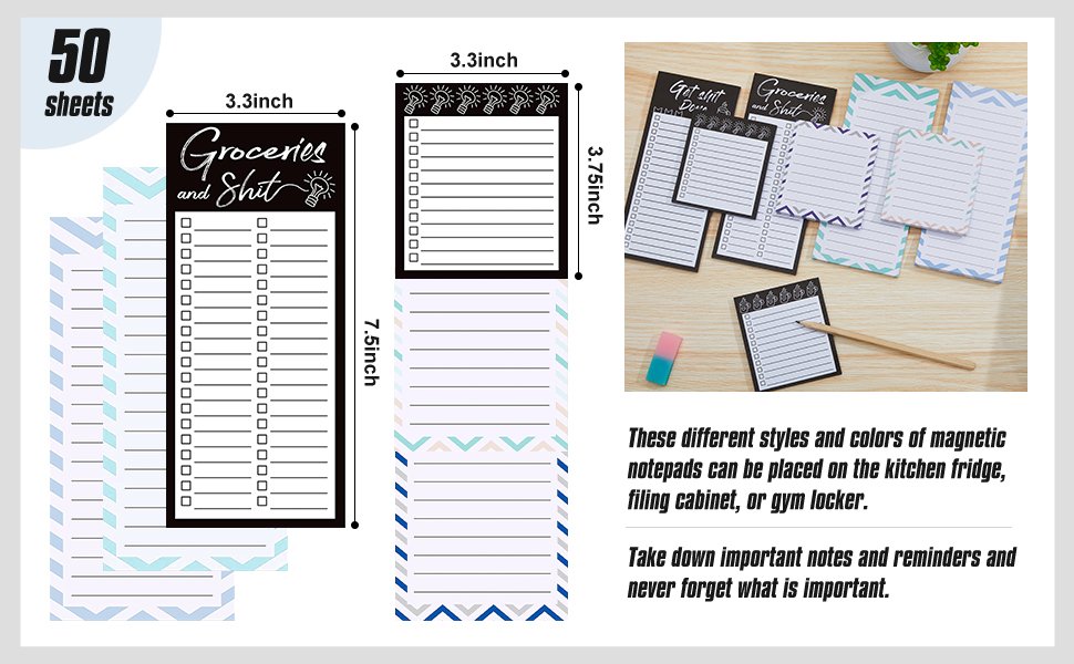 wholesale 4 pieces magnetic grocery list pads magnet to do list notepads magnetic refrigerator memo pad funny shopping reminders tear off grocery notepad, 2 sizes factory & supplier oem