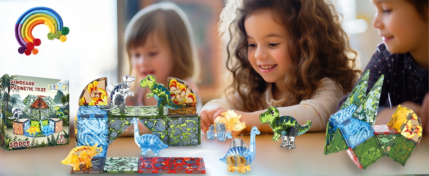 wholesale magnetic tiles dinosaur toys for kids 3-5 5-7 magnet building blocks toddler toy dinosaurs - 3 year old boy gift stem learning resources for kids ages 3 4 5 6 7 8 gifts for 4 year old boys factory & supplier oem