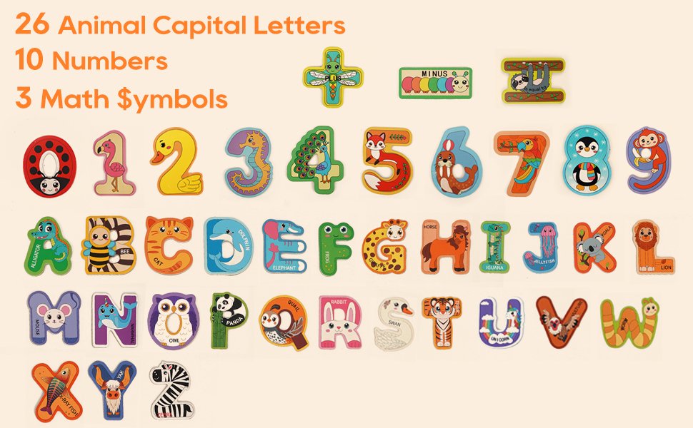 wholesale large wooden magnet alphabet letters for kids - cute animal magnetic letters for fridge magnetic abc for classroom kids gift preschool 3 4 5 years old factory & supplier oem