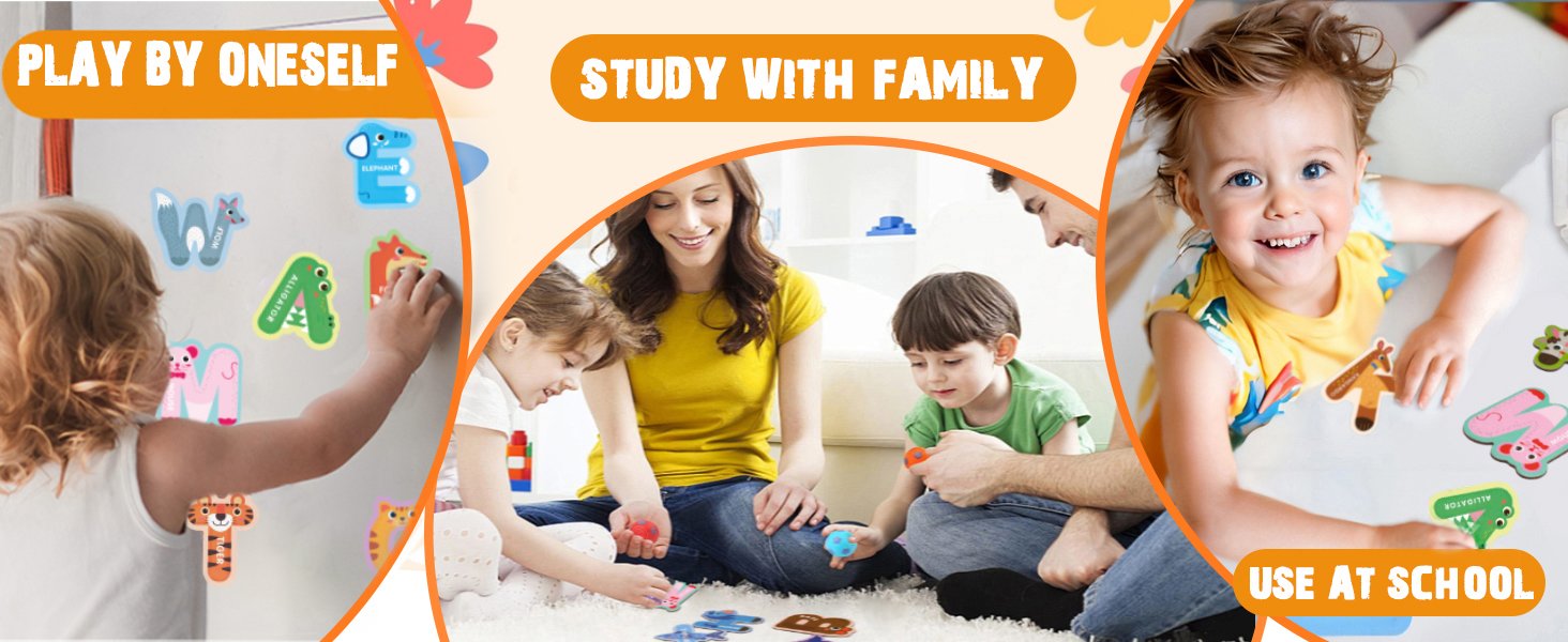 wholesale 52pcs magnetic letters and numbers large fridge magnets for toddlers 1-3 cute animal abc cardboard magnets for refrigerator alphabet magnet letters educational learning toys for 3 4 5 year old toddler factory & supplier oem