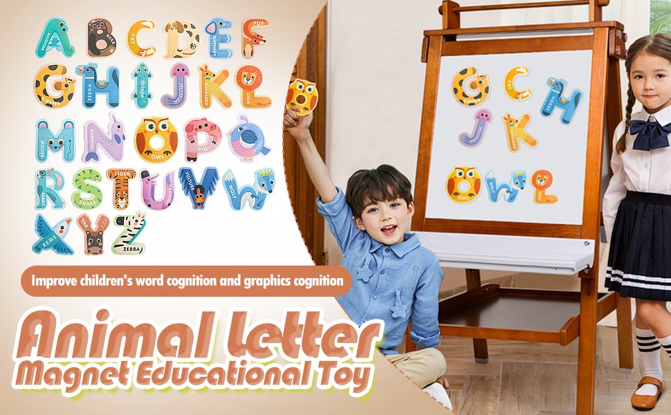 wholesale usatdd jumbo magnetic letters colorful abc alphabet animal shape toys large uppercase refrigerator fridge magnets preschool educational toy set learning spelling game for 3 4 5 year old toddler kids factory & supplier oem