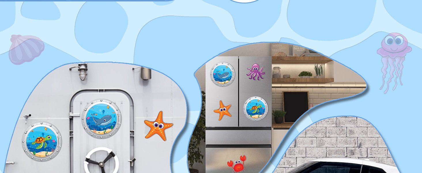wholesale cruise door decorations magnetic - 5pcs large ocean animal cruise ship cabin door magnets decor, under the sea funny cruise magnet stickers for fridge refrigerator cars carnival party decor factory & supplier oem