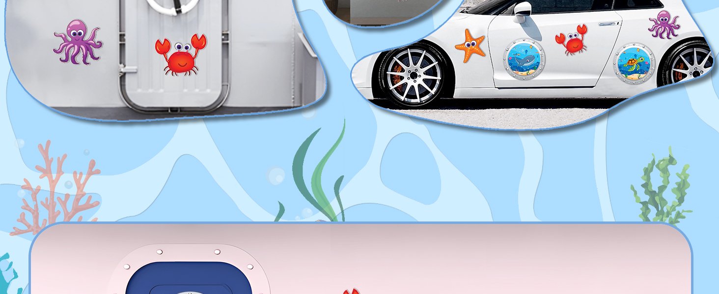 wholesale cruise door decorations magnetic - 5pcs large ocean animal cruise ship cabin door magnets decor, under the sea funny cruise magnet stickers for fridge refrigerator cars carnival party decor factory & supplier oem