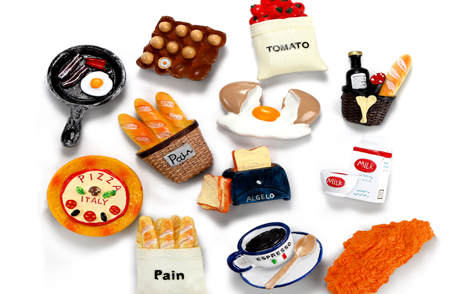 wholesale lyellfe 12 pack food fridge magnets, cute 3d food magnet for refrigerator, strong-adhensive funny kitchen refrigerator stickers for kitchen decor, whiteboard, map, cabinets factory & supplier oem
